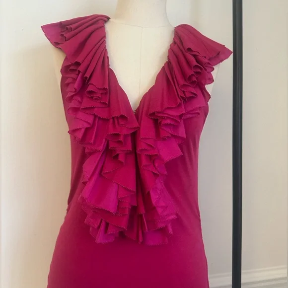 Ralph Lauren Raspberry cotton/silk blend Ruffled Blouse - Picture 6 of 7